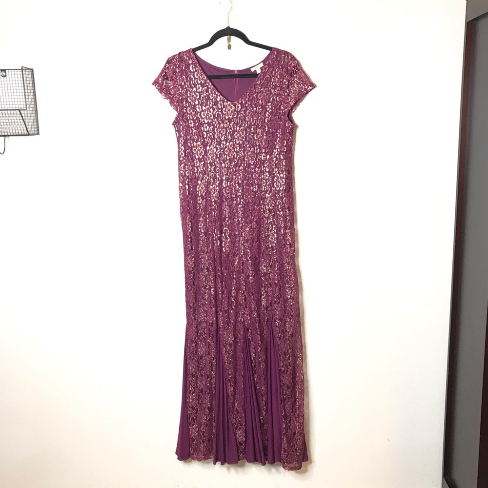 Gold and Plum Holiday Dress / Evening Gown